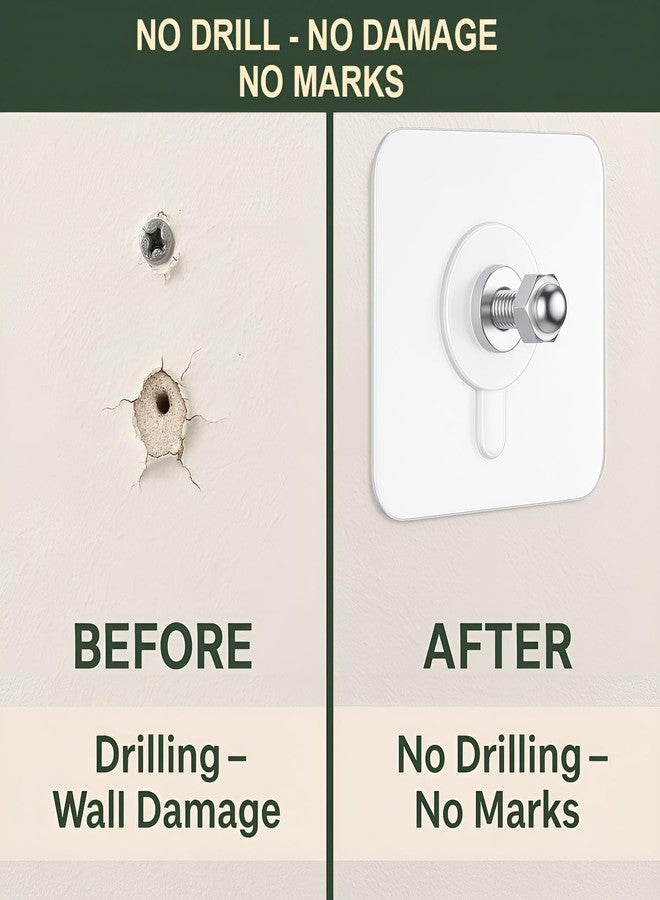 DALUCI 20 Pcs Self Adhesive Screw Hooks for Hanging | Heavy Duty Adhesive Wall Hooks for Wall Heavy Items | Sticker Screw Wall Hook Without Drilling, Nail Free Wall Hooks for Clothes Towels & Home - Image 5